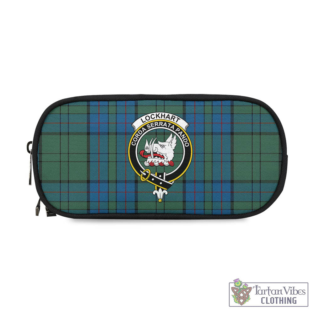 Lockhart Tartan Pen and Pencil Case with Family Crest - Tartan Vibes Clothing