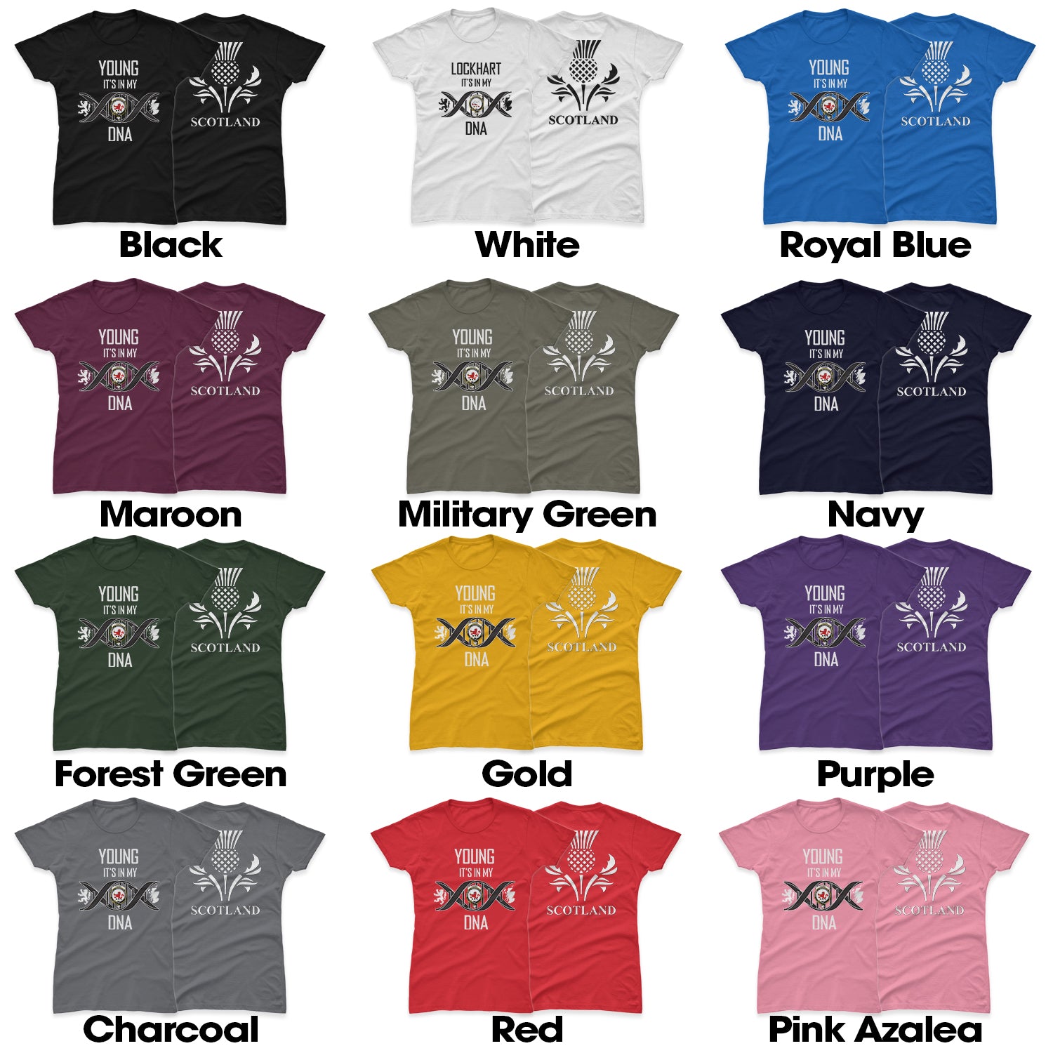 Lockhart Family Crest DNA In Me Womens Cotton T Shirt - 2D-tartanvibesclothing