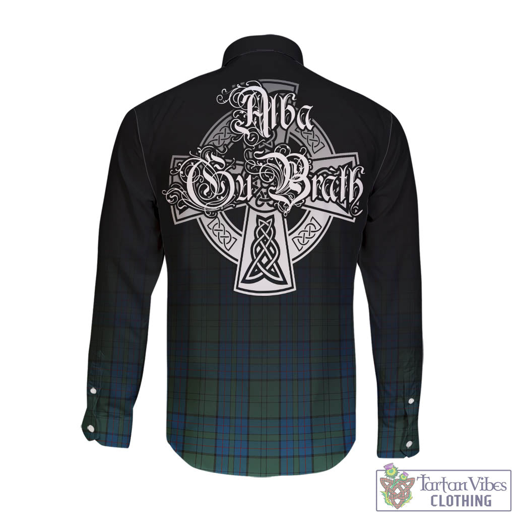 Lockhart Tartan Long Sleeve Button Up Featuring Alba Gu Brath Family Crest Celtic Inspired - Tartan Vibes Clothing