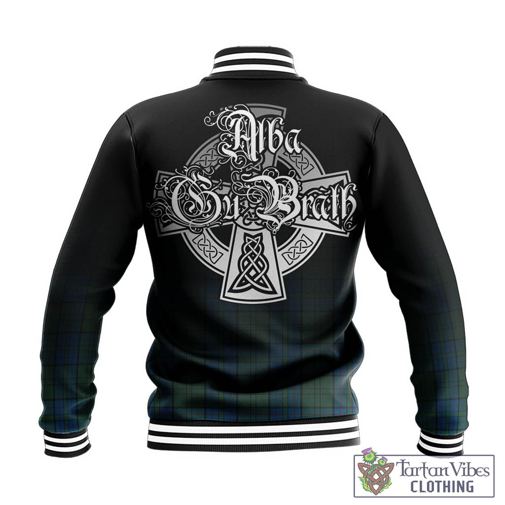 Lockhart Tartan Baseball Jacket Featuring Alba Gu Brath Family Crest Celtic Inspired - Tartan Vibes Clothing