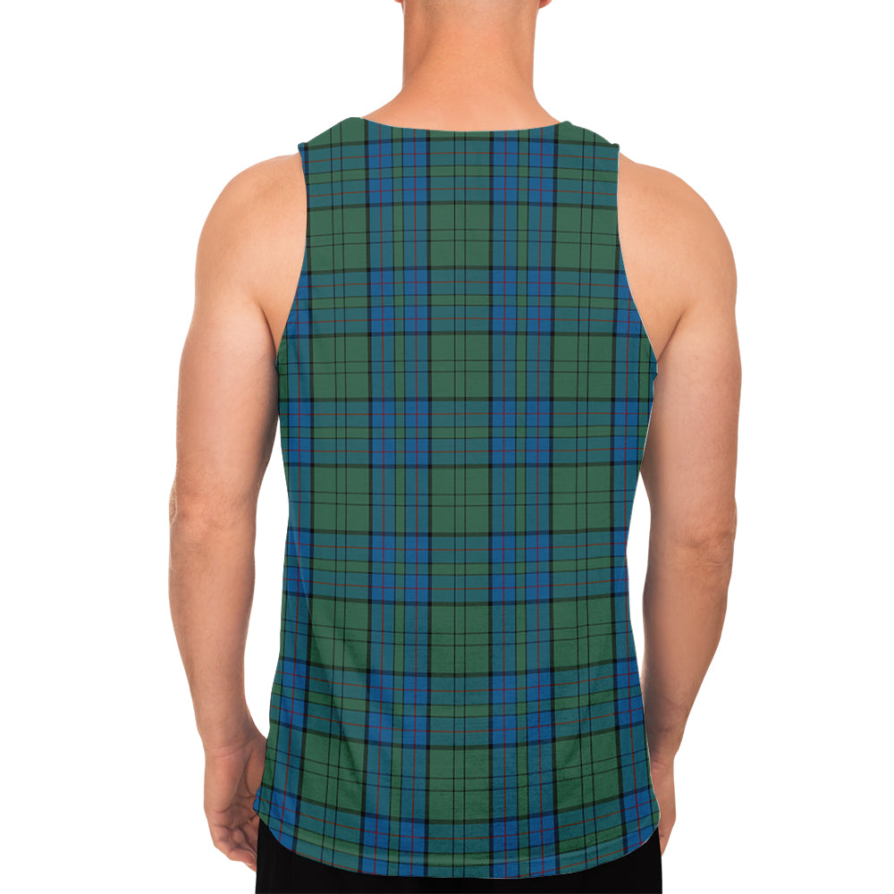 Lockhart Tartan Mens Tank Top with Family Crest - Tartan Vibes Clothing