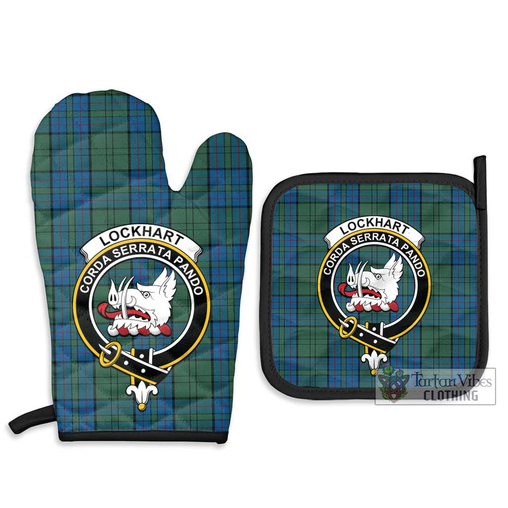 Lockhart Tartan Combo Oven Mitt & Pot-Holder with Family Crest - Tartan Vibes Clothing