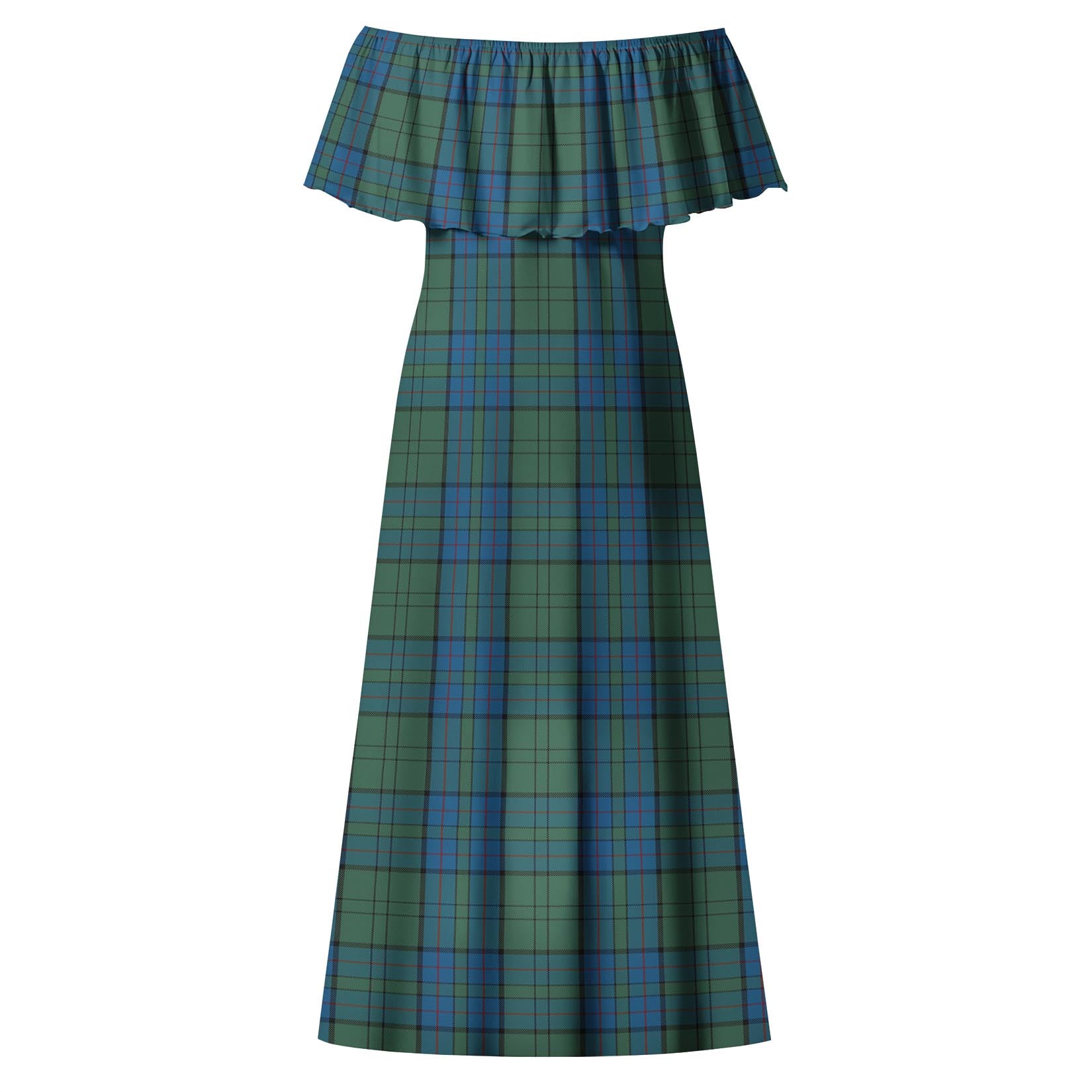 Lockhart Tartan Off Shoulder Long Dress - Tartan Vibes Clothing