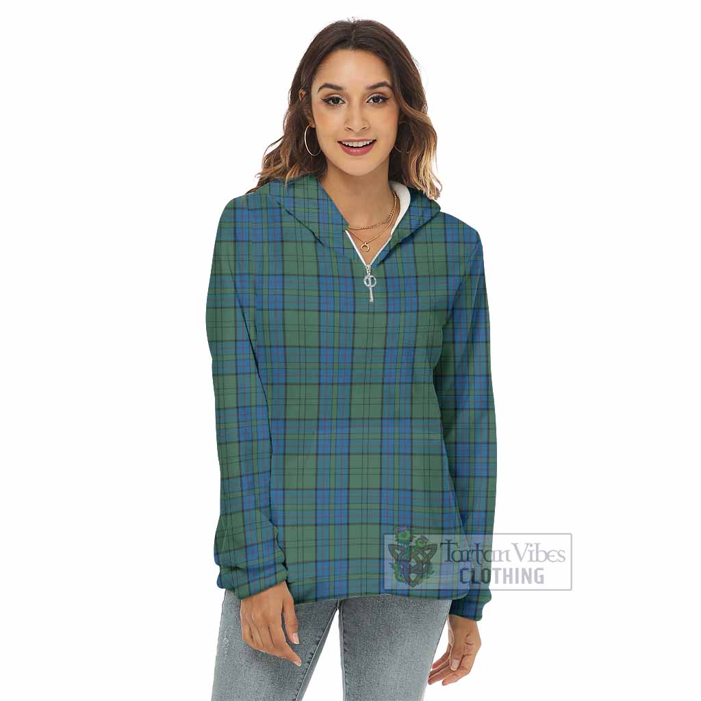 Lockhart Tartan Women's Borg Fleece Hoodie with Half Zip - Tartan Vibes Clothing