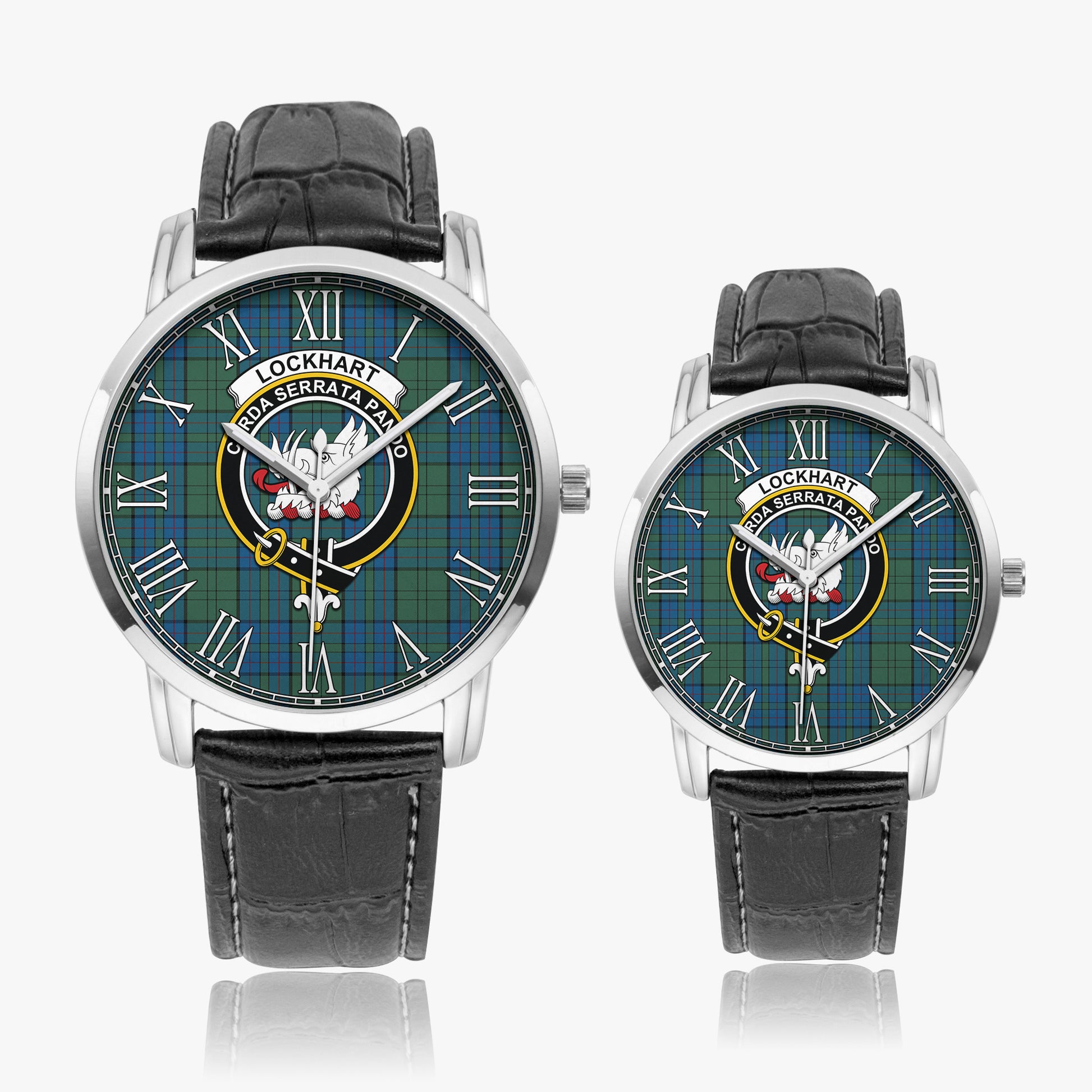 Lockhart Tartan Family Crest Leather Strap Quartz Watch - Tartan Vibes Clothing