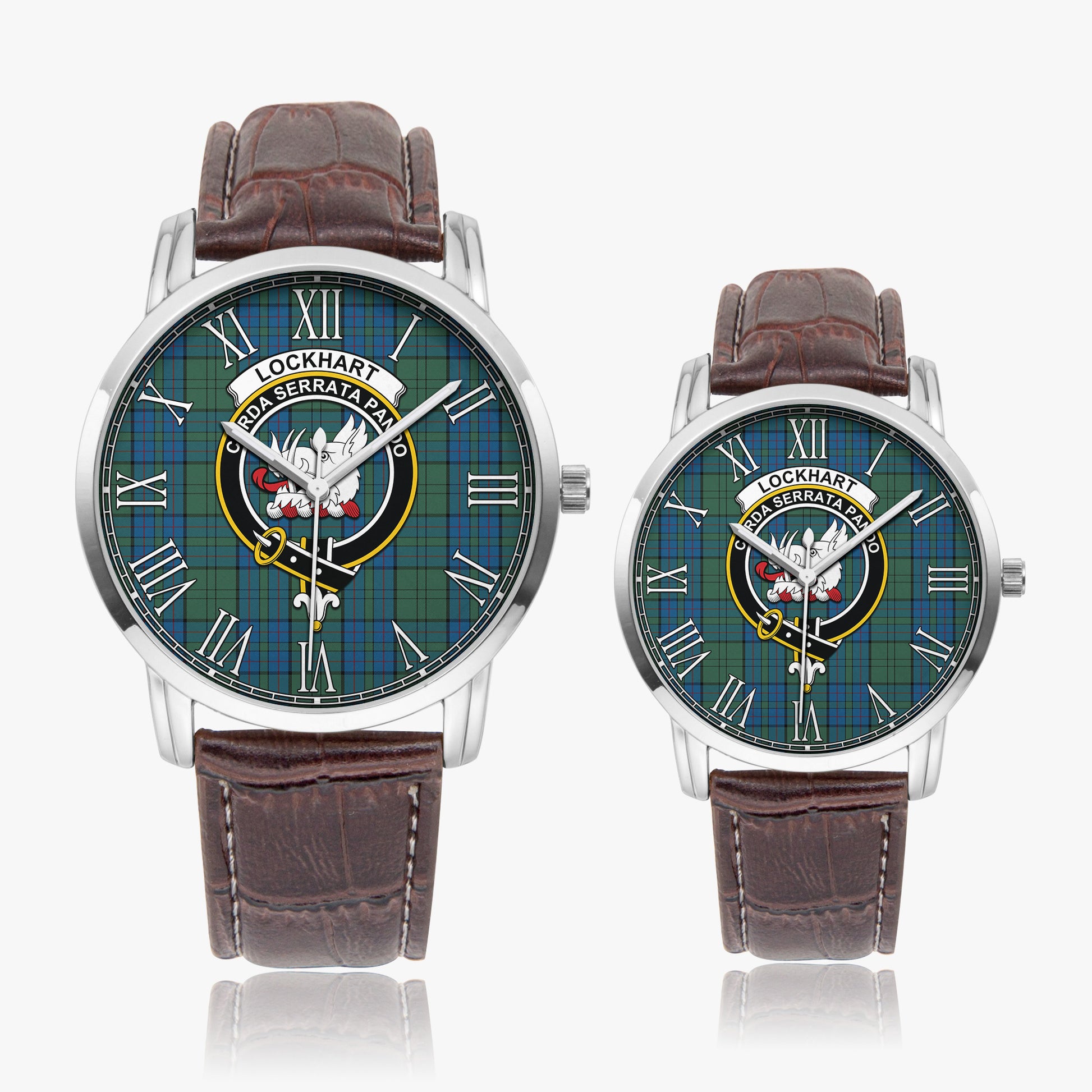 Lockhart Tartan Family Crest Leather Strap Quartz Watch - Tartan Vibes Clothing