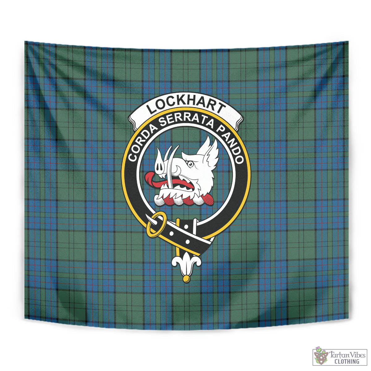Lockhart Tartan Tapestry Wall Hanging and Home Decor for Room with Family Crest - Tartan Vibes Clothing