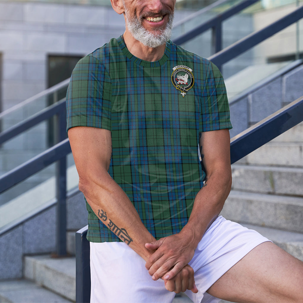 Lockhart Tartan T-Shirt with Family Crest - Tartan Vibes Clothing