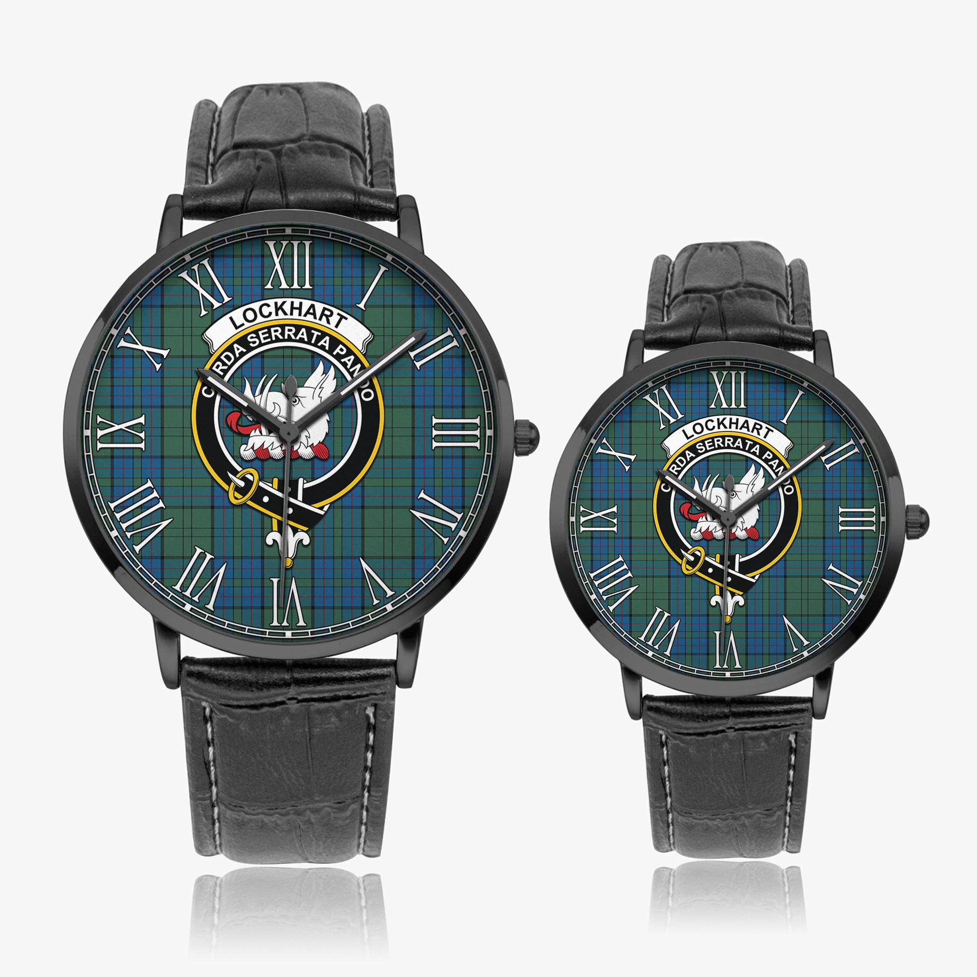 Lockhart Tartan Family Crest Leather Strap Quartz Watch - Tartan Vibes Clothing