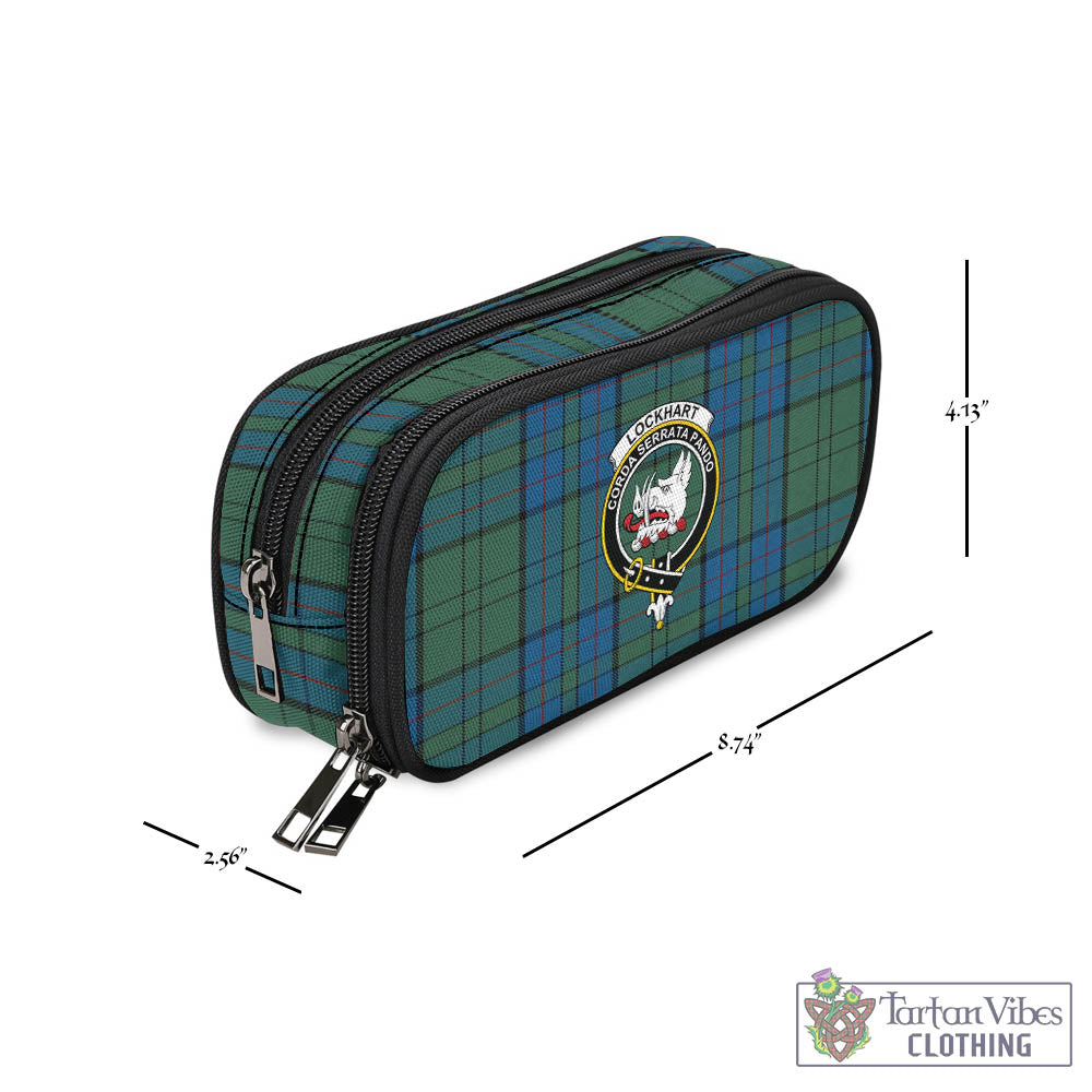 Lockhart Tartan Pen and Pencil Case with Family Crest - Tartan Vibes Clothing