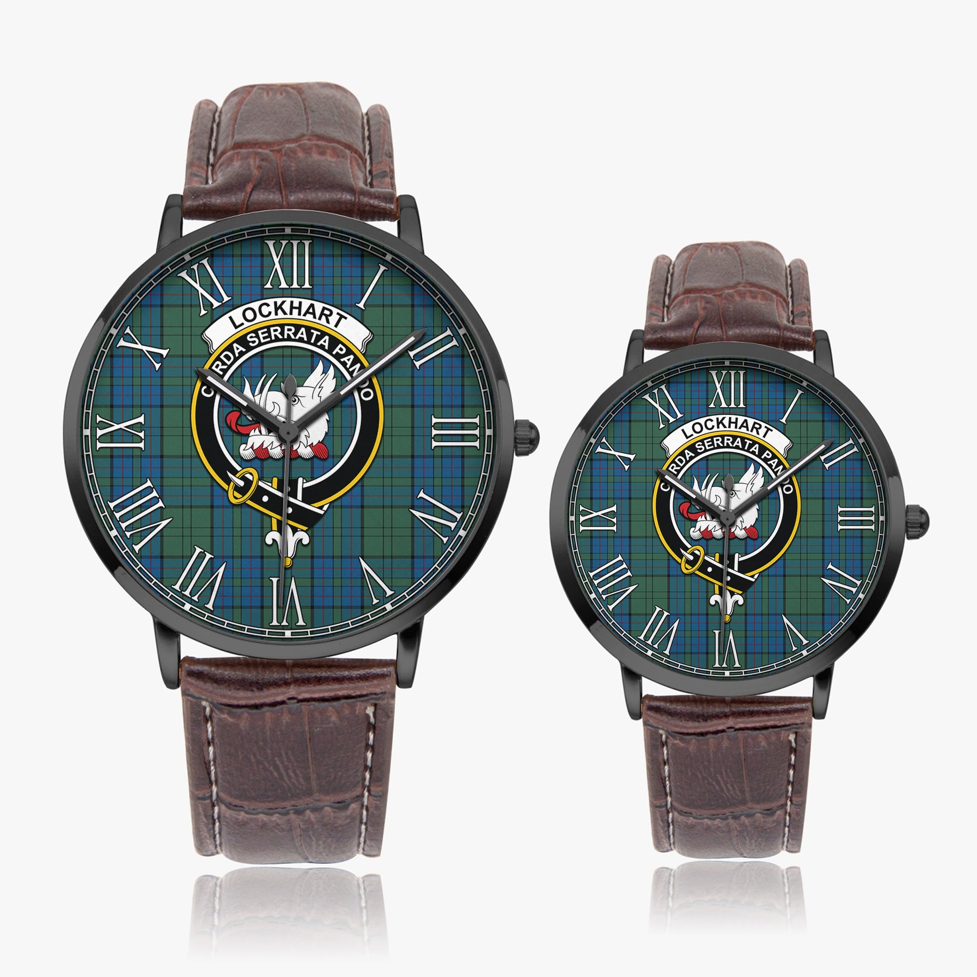 Lockhart Tartan Family Crest Leather Strap Quartz Watch - Tartan Vibes Clothing