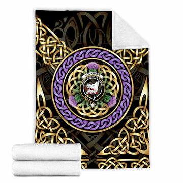 Lockhart Clan Crest Blanket Celtic Scottish Thistle