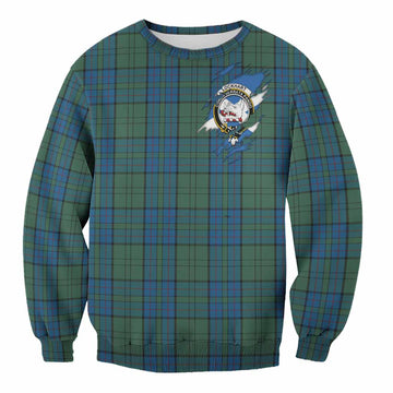 Lockhart Clan Crest In Me Tartan Sweatshirt Scotland Flag Style