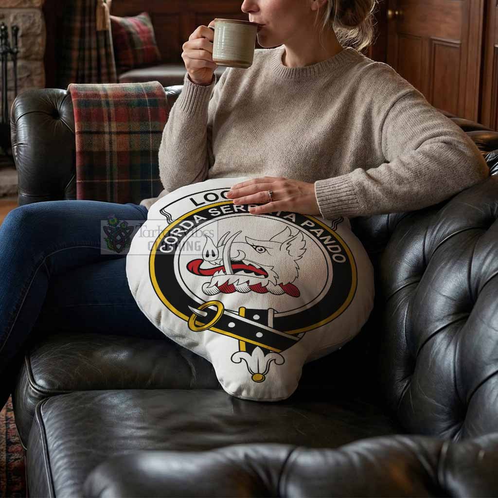 Lockhart Clan Crest Shaped Throw Pillow, Scottish Clan Badge Decorative Pillow - Tartan Vibes Clothing