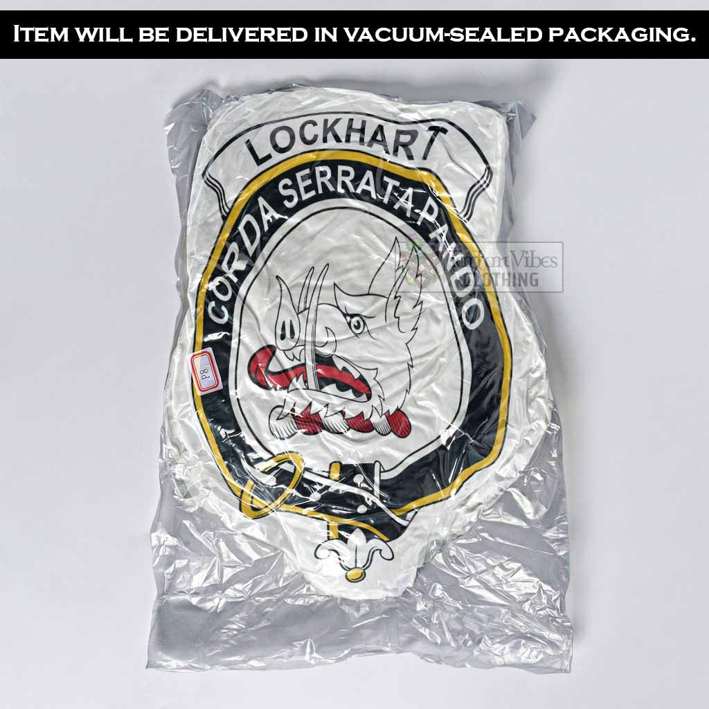 Lockhart Clan Crest Shaped Throw Pillow, Scottish Clan Badge Decorative Pillow - Tartan Vibes Clothing