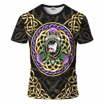 Lockhart Clan Crest T-Shirt Celtic Scottish Thistle