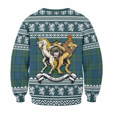 Lockhart Clan Tartan Crest Christmas Sweatshirt Coat of Arms Funny Style - Tartan Vibes Clothing