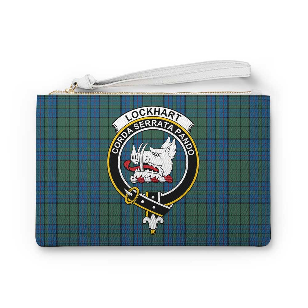 Tartan Vibes Clothing Lockhart Family Crest Tartan Clutch Bag