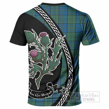 Lockhart Family Crest Tartan T-Shirt Alba Thistle Inspired
