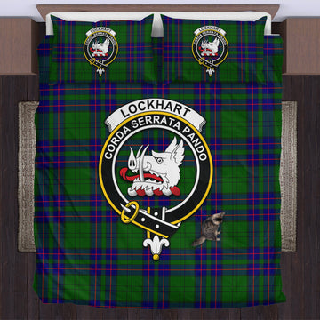 Lockhart Modern Tartan Bedding Set with Family Crest