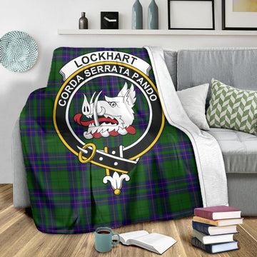 Lockhart Modern Tartan Blanket with Family Crest