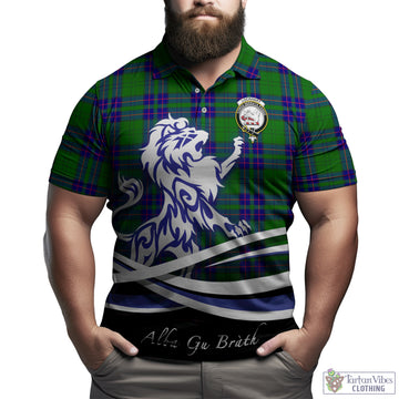 Lockhart Modern Tartan Polo Shirt with Alba Gu Brath Regal Lion Emblem