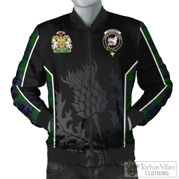 Lockhart Modern Tartan Bomber Jacket with Family Crest and Scottish Thistle Vibes Sport Style