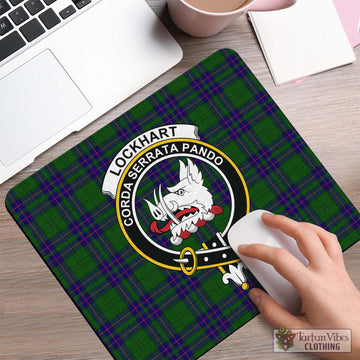 Lockhart Modern Tartan Mouse Pad with Family Crest