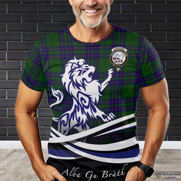 Lockhart Modern Tartan T-Shirt with Alba Gu Brath Regal Lion Emblem