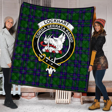 Lockhart Modern Tartan Quilt with Family Crest