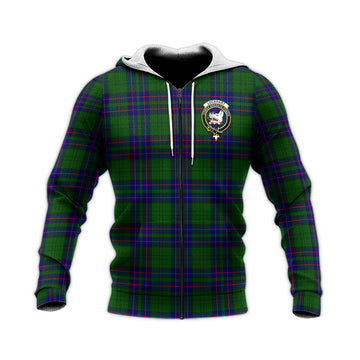 Lockhart Modern Tartan Knitted Hoodie with Family Crest