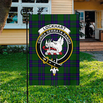 Lockhart Modern Tartan Flag with Family Crest
