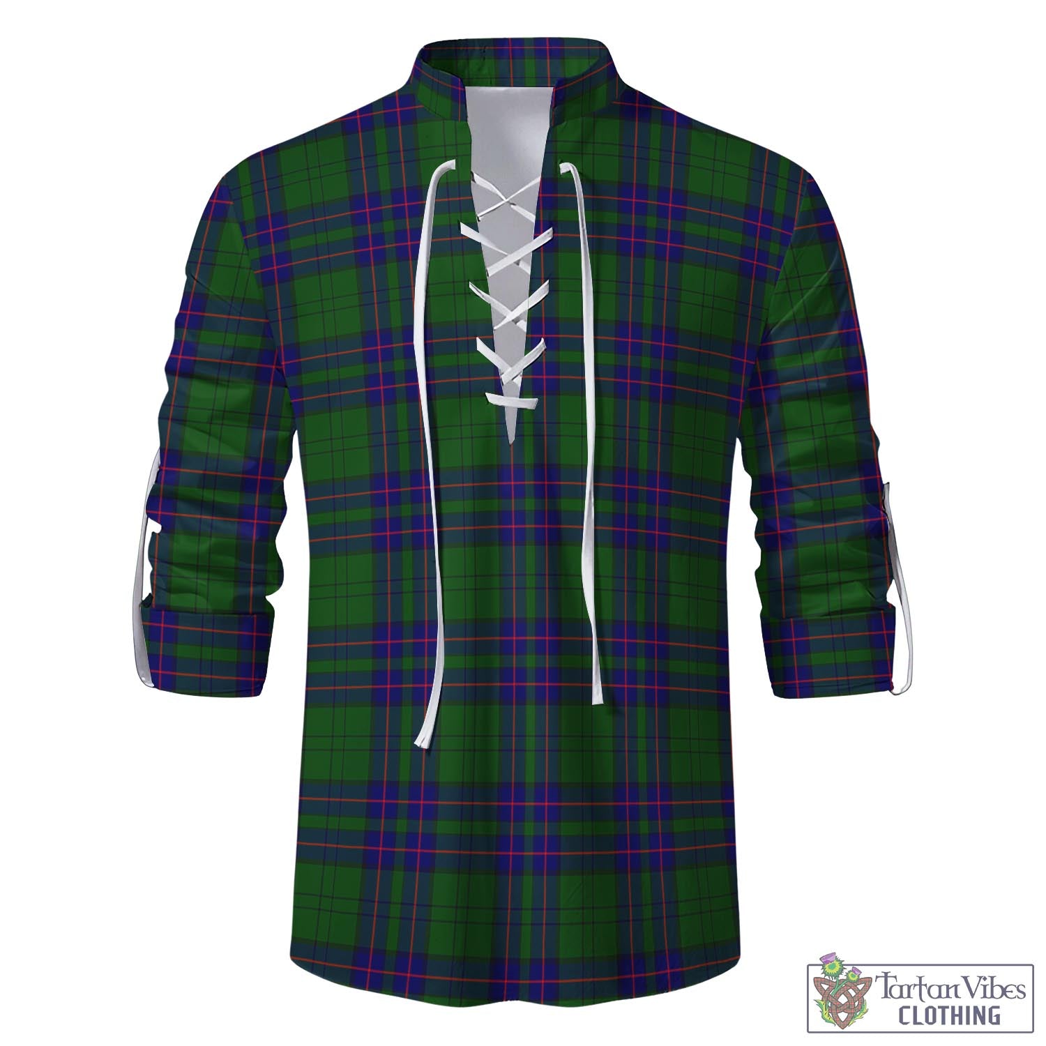 Tartan Vibes Clothing Lockhart Modern Tartan Men's Scottish Traditional Jacobite Ghillie Kilt Shirt