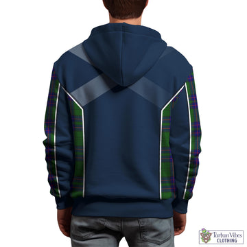 Lockhart Modern Tartan Hoodie with Family Crest and Scottish Thistle Vibes Sport Style