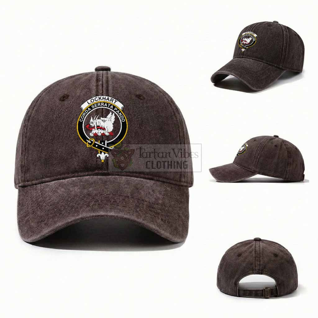 Lockhart Scottish Clan Crest Washed Baseball Cap