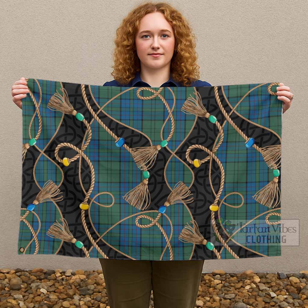 Lockhart Scottish Tartan Twisted Ropes Stylized House Flag - Tartan Vibes Clothing