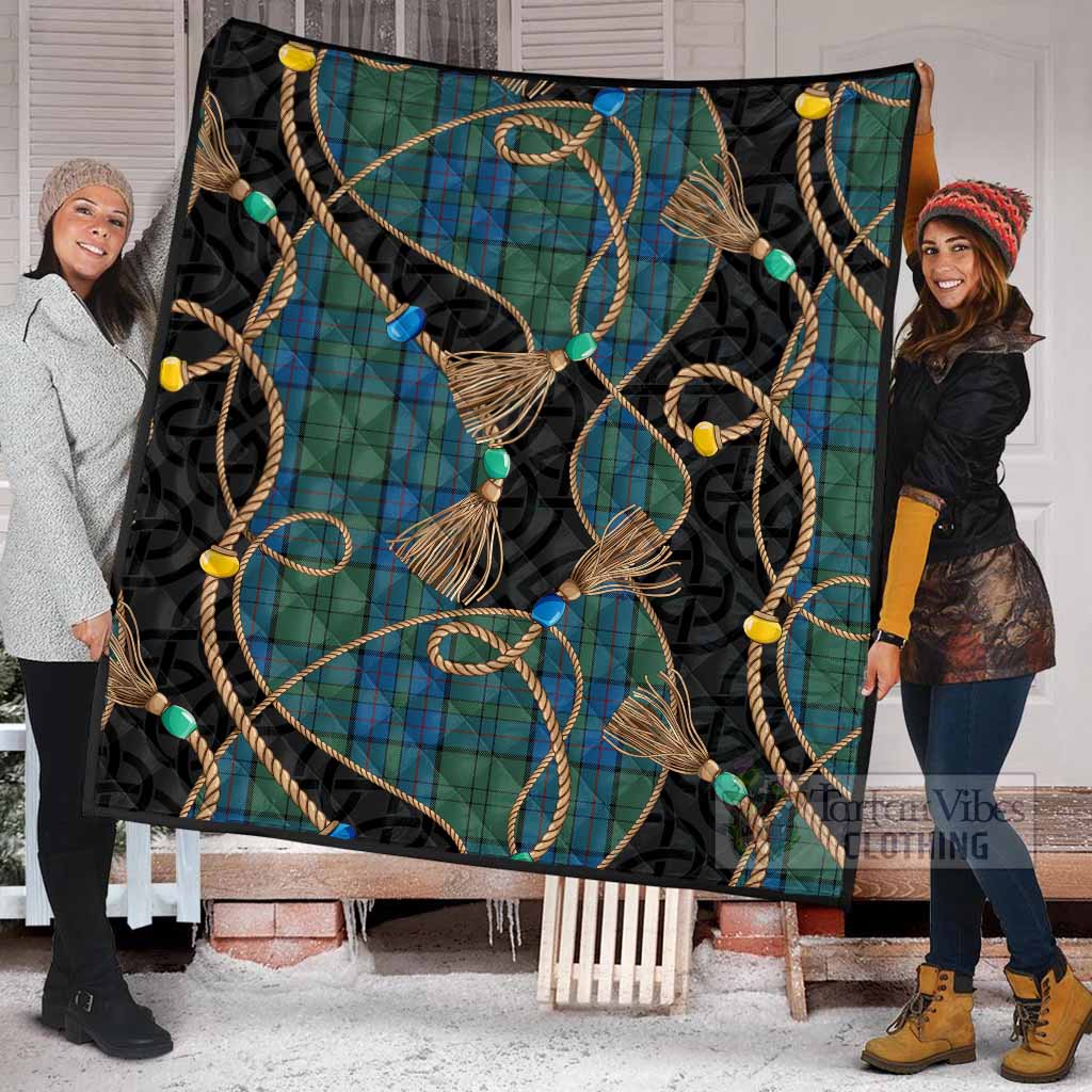 Lockhart Scottish Tartan Twisted Ropes Stylized Premium Quilt - Tartan Vibes Clothing