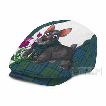 Lockhart Scottish Terrier Tartan Flat Cap, Jeff Cap Thistle Heritage Art