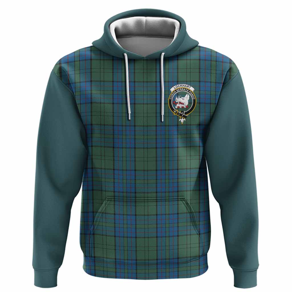 Lockhart Tartan Accent Hoodie with Family Crest
