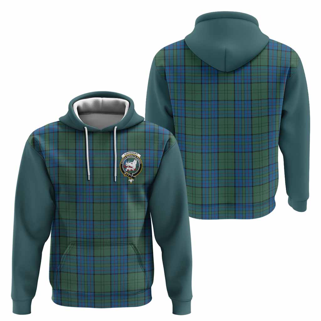 Lockhart Tartan Accent Hoodie with Family Crest