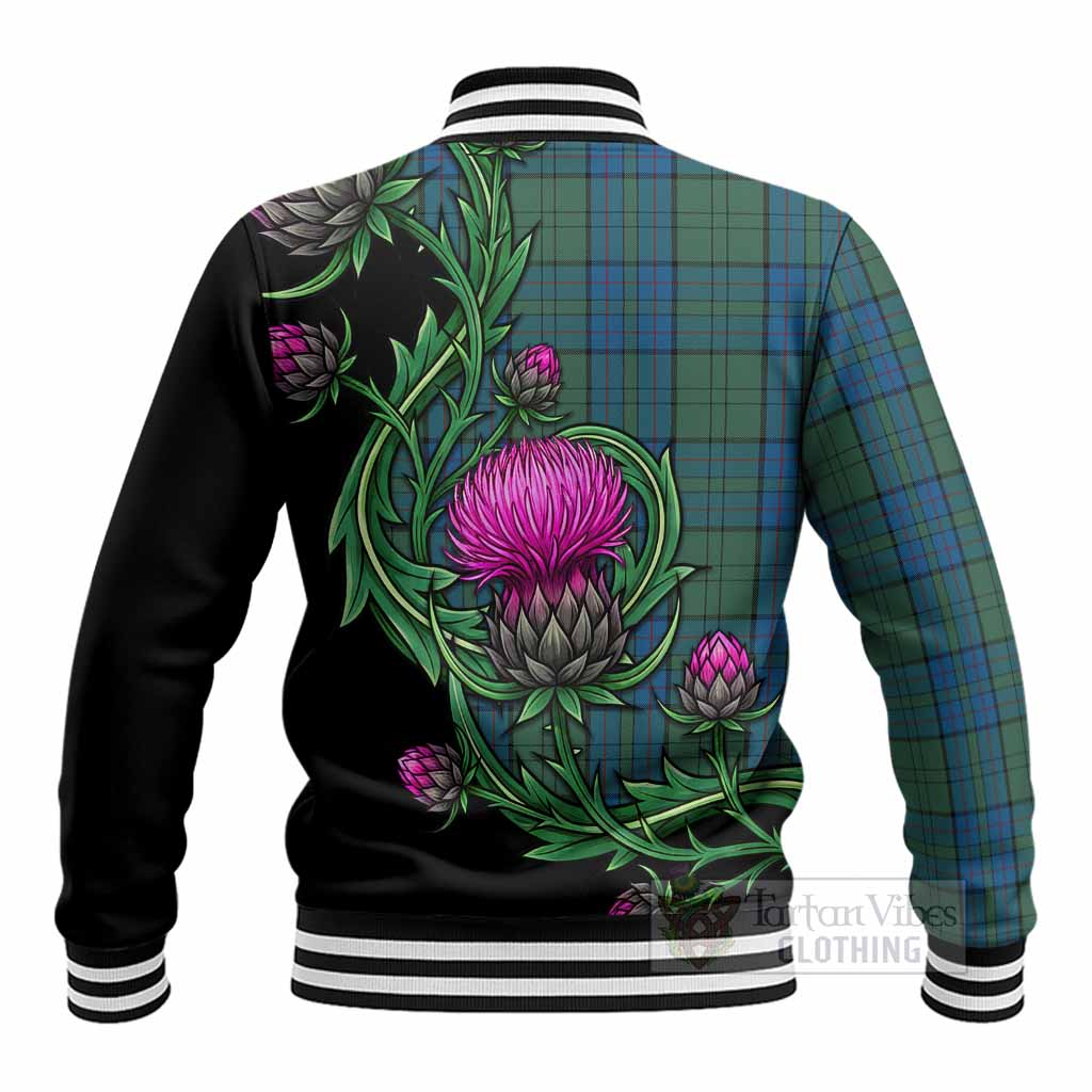 Lockhart Tartan Baseball Jacket Resilient Scottish Thistle - Tartan Vibes Clothing