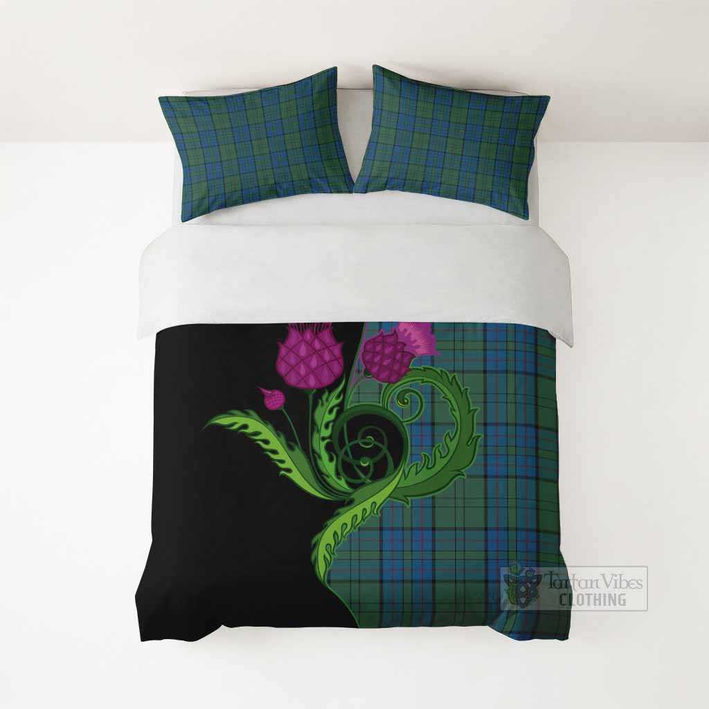 Lockhart Tartan Bedding Set Traditional Scottish Thistle - Tartan Vibes Clothing