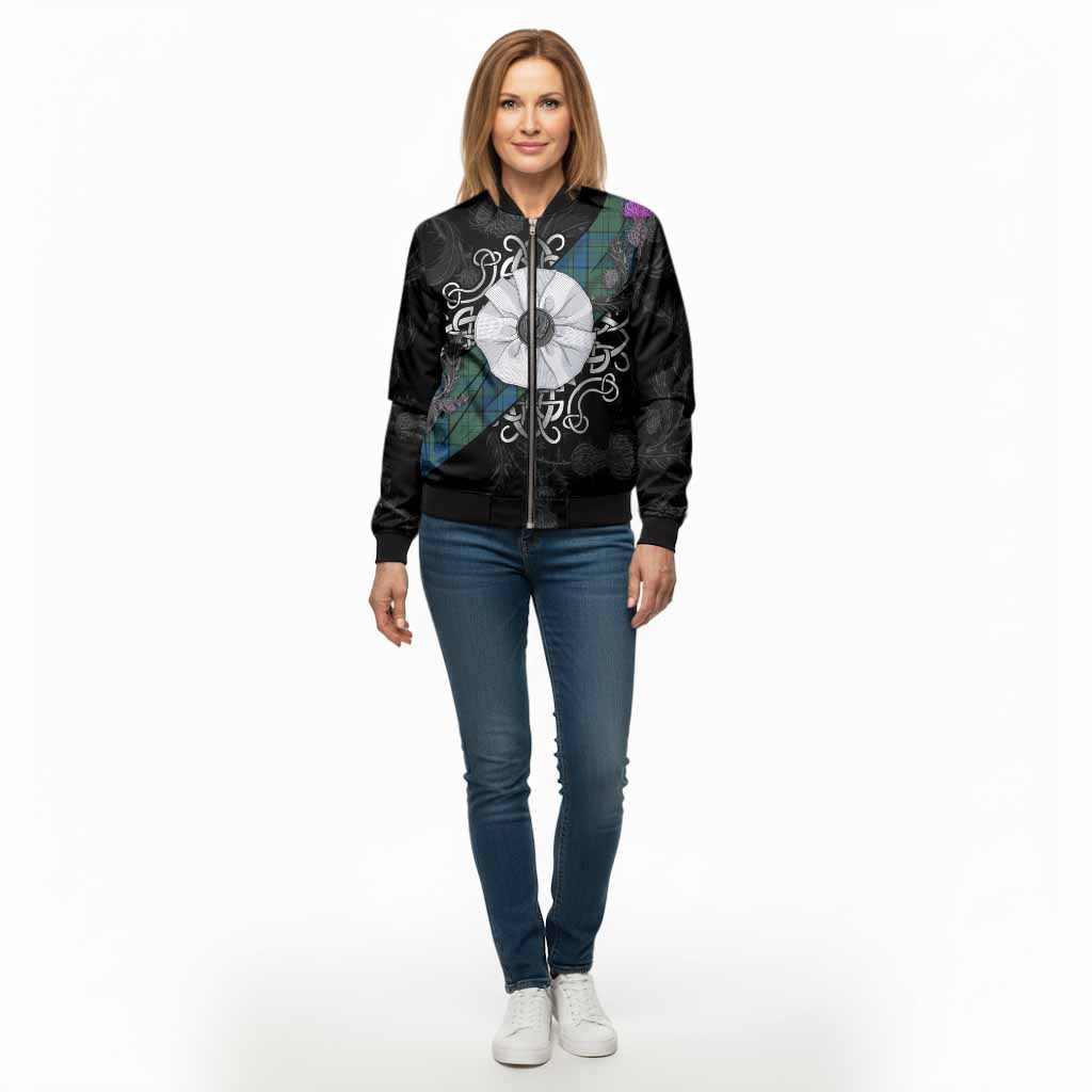 Lockhart Tartan Bomber Jacket Jacobite White Rose - Tartan Vibes Clothing