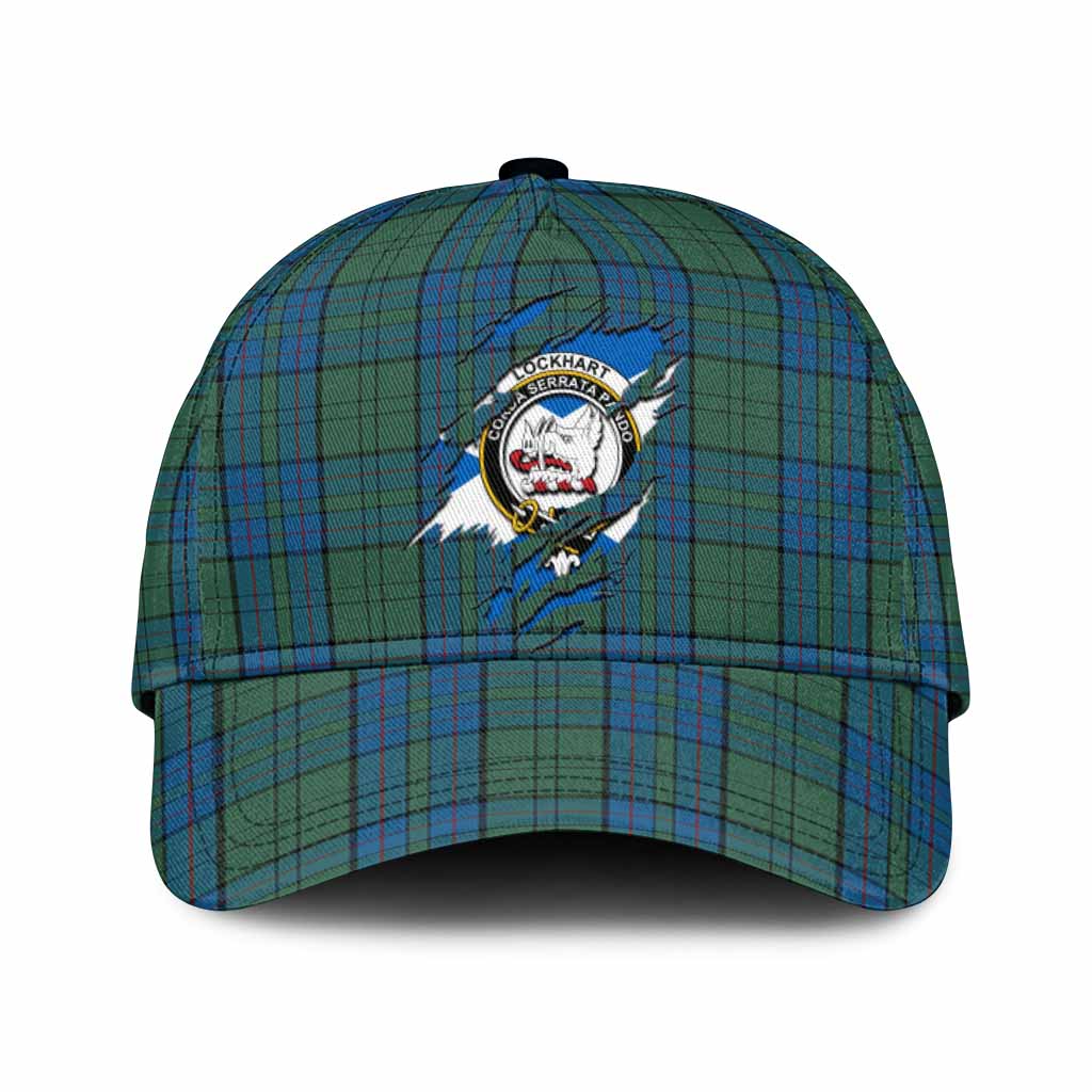 Lockhart Tartan Classic Cap with Family Crest In Me Style
