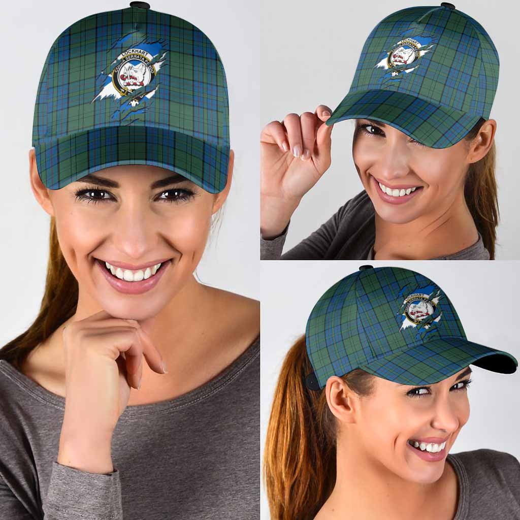 Lockhart Tartan Classic Cap with Family Crest In Me Style