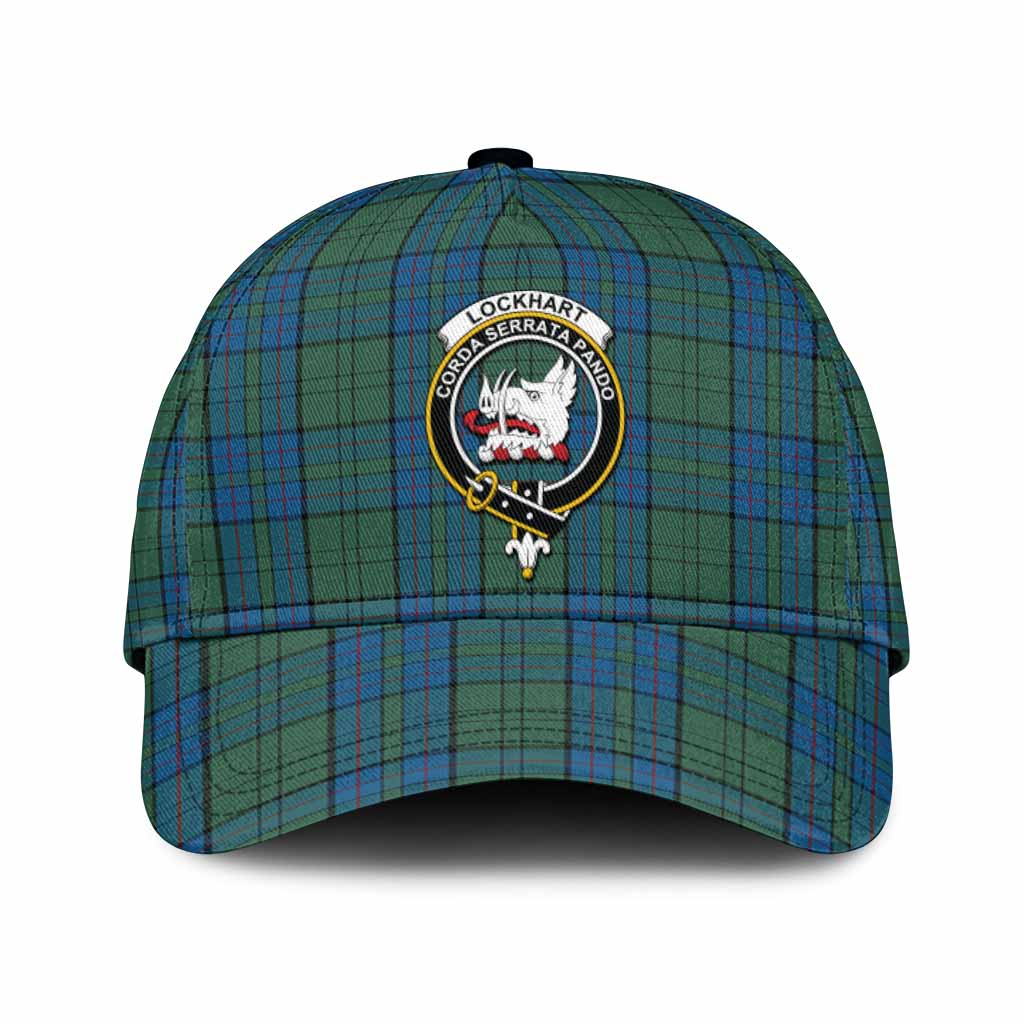 Lockhart Tartan Classic Cap with Family Crest
