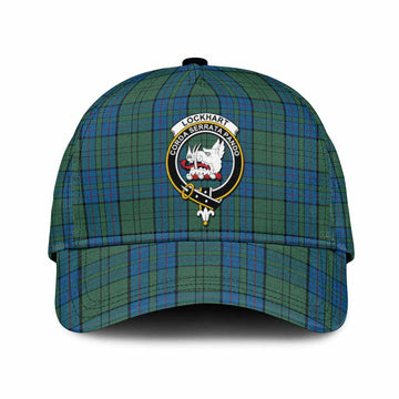 Lockhart Tartan Classic Cap with Family Crest