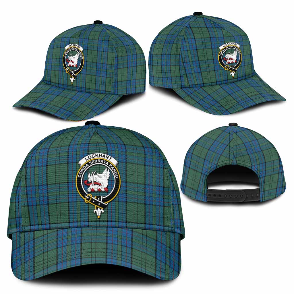 Lockhart Tartan Classic Cap with Family Crest