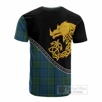 Lockhart Tartan Crest Cotton T-shirt Legendary Dragon Knot Half Style