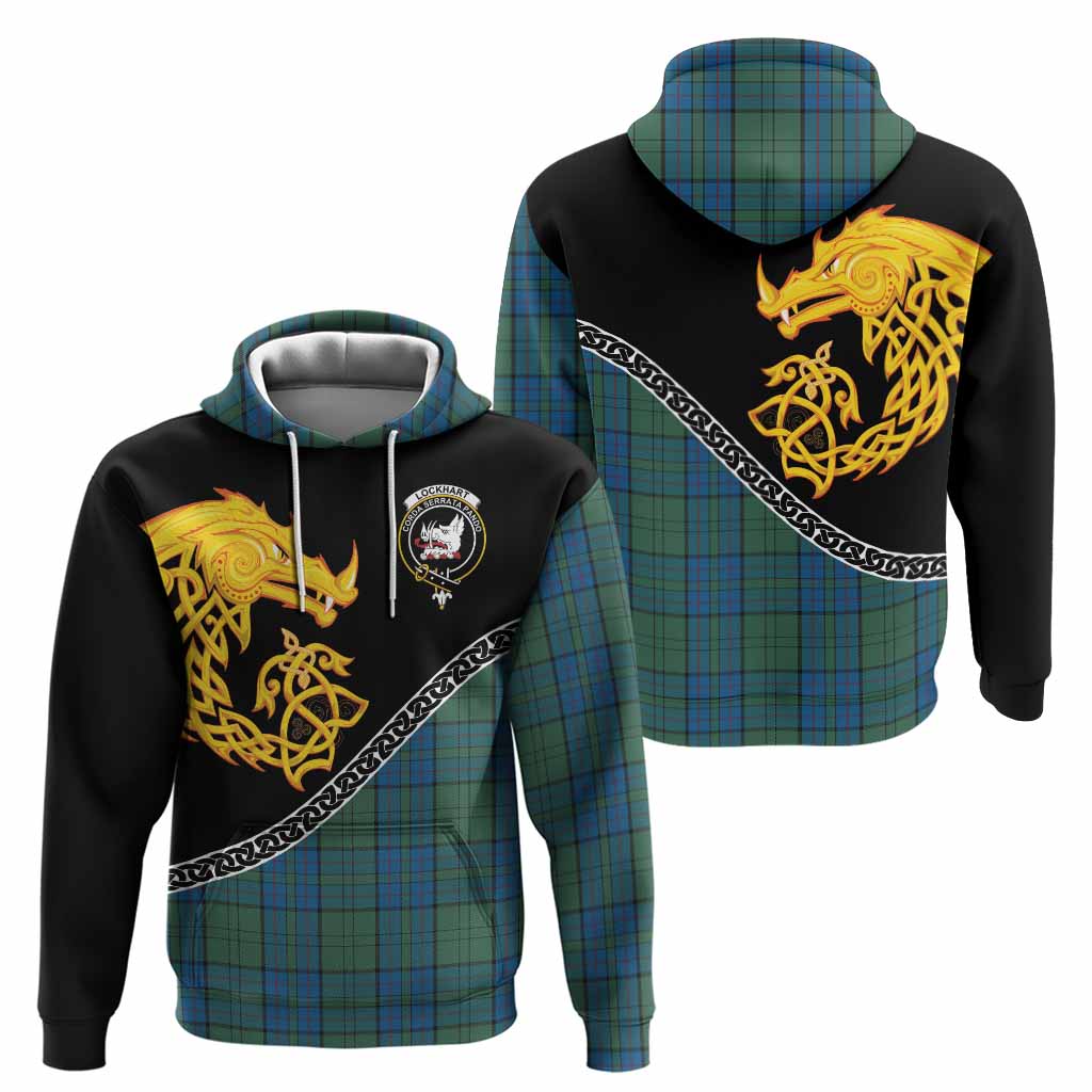 Lockhart Tartan Crest Hoodie Legendary Dragon Knot Half Style